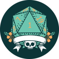 icon of natural one d20 dice roll png