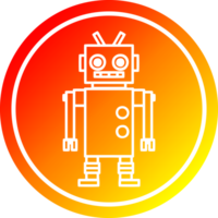 dansen robot circulaire icoon met warm helling af hebben png