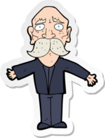 sticker of a cartoon disapointed old man png