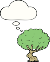 arbre de dessin animé avec bulle de pensée png