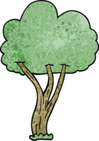 tecknad doodle blommande träd png