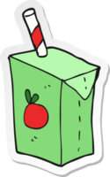 adesivo de uma caixa de suco de desenho animado png