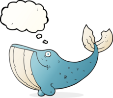 hand drawn thought bubble cartoon whale png