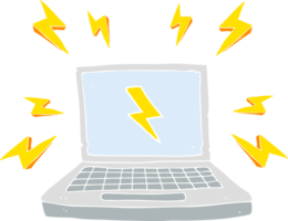 flat color illustration of laptop computer png