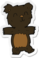 klistermärke av en tecknad söt svart björnunge png