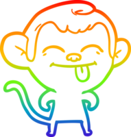 arcobaleno pendenza linea disegno di un' divertente cartone animato scimmia png