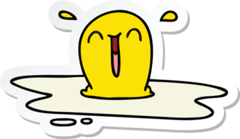 sticker of a quirky hand drawn cartoon fried egg png