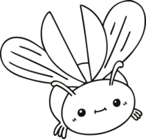 line drawing quirky cartoon flying beetle png