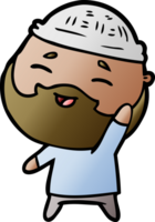 cartoon happy bearded man png