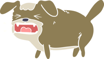 flat color style cartoon dog barking png