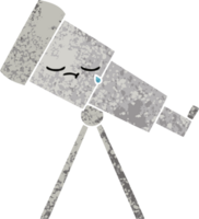 retro illustration style cartoon of a telescope png