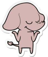 sticker van een cartoon lachende olifant png