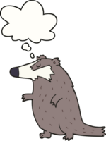 cartoon badger with thought bubble png