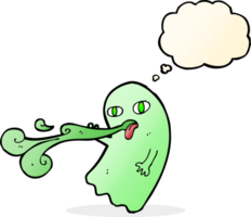 funny cartoon ghost with thought bubble png