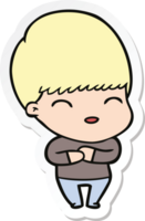 sticker of a happy cartoon boy png