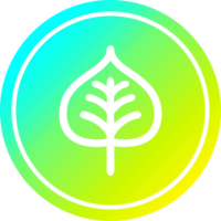 natural folha circular ícone com legal gradiente terminar png