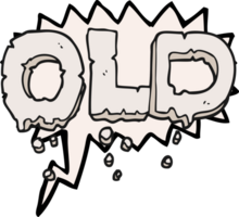 hand drawn speech bubble cartoon word old png