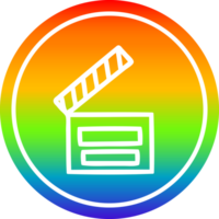 film battacchio tavola circolare icona con arcobaleno pendenza finire png