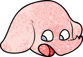 visage d'éléphant de dessin animé choqué png