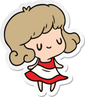 autocollant dessin animé illustration kawaii de mignonne fille png