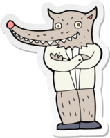 sticker of a cartoon wolf man png