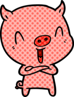 cochon dessin animé heureux png