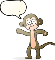 mão desenhado discurso bolha desenho animado macaco png