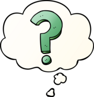 cartoon question mark with thought bubble in smooth gradient style png