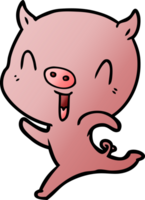 glückliches Cartoon-Schwein läuft png