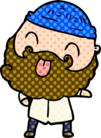 man with beard sticking out tongue png