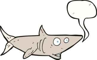 requin heureux de dessin animé avec bulle de dialogue png