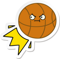 autocollant d'un ballon de basket de dessin animé mignon png