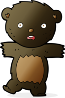 cartoon shocked black bear cub png