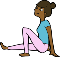 cartoon woman sitting png