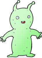 pequeño alienígena feliz de dibujos animados png