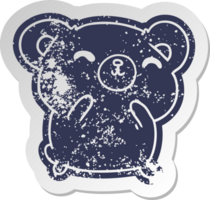 verontrust oud tekenfilm sticker kawaii schattig gelukkig beer png