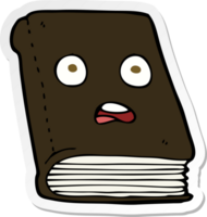 sticker of a cartoon unhappy book png