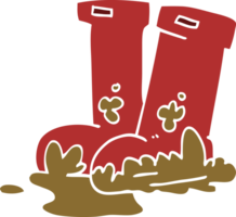 dessin animé doodle bottes boueuses png