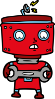 tecknad serie robot med skruvnyckel png