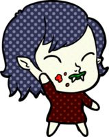 garota vampira dos desenhos animados com sangue na bochecha png