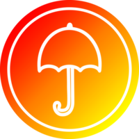 öffnen Regenschirm kreisförmig Symbol mit warm Gradient Fertig png