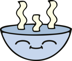 cute cartoon of a bowl of hot soup png