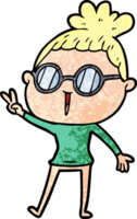 cartoon woman wearing spectacles png