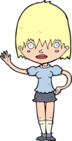 Cartoon winkende Frau png