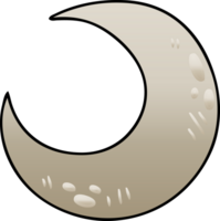 gradiente sombreado peculiar desenho animado crescente lua png