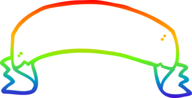 rainbow gradient line drawing of a cartoon scroll banner png