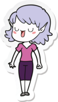 autocollant d'une fille elfe de dessin animé png