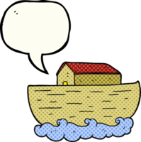 hand drawn comic book speech bubble cartoon noah's ark png