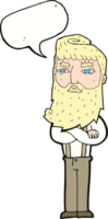 cartoon serious man with beard with speech bubble png