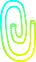 cold gradient line drawing of a cartoon paper clip png